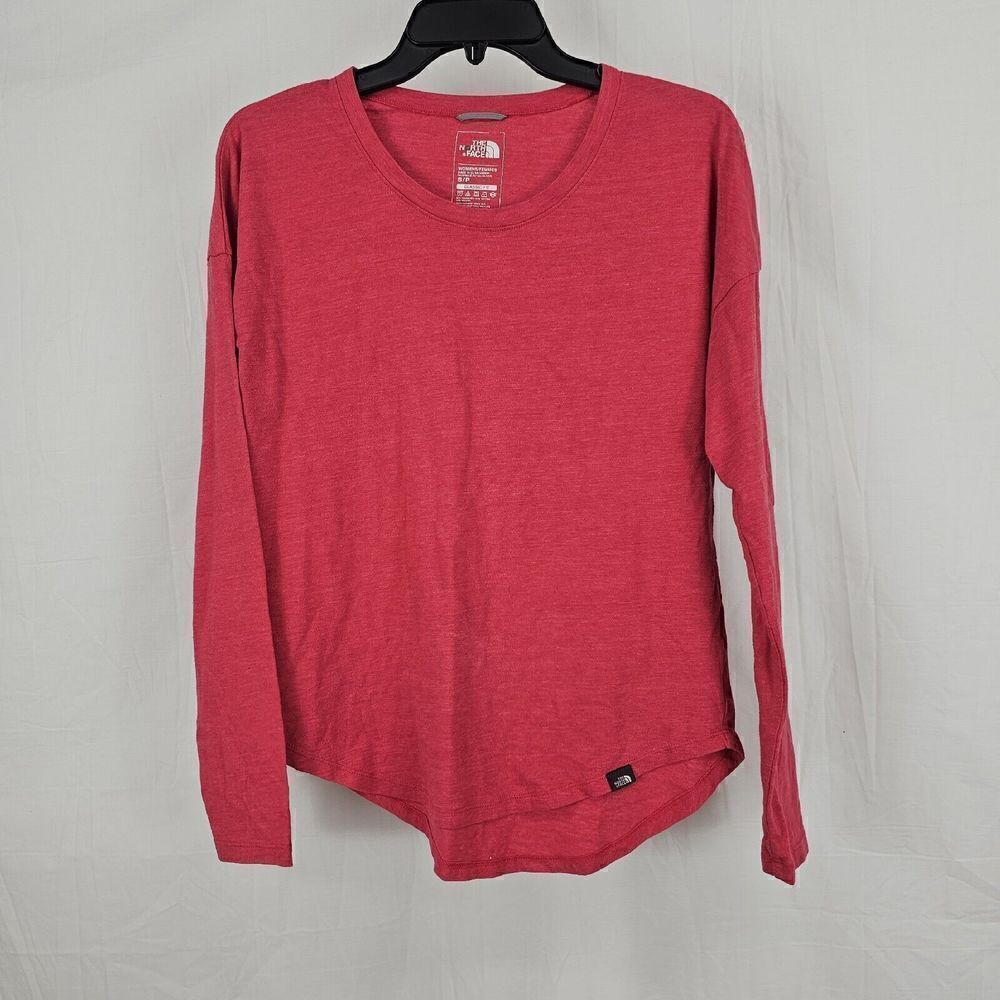 The North Face Women's Long Sleeve Tee Classic Fit Hot Pink Size Small